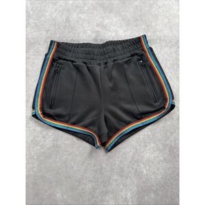 Half Heart Halfheart‎ Womens Shorts Size Small Black Rainbow Stripes